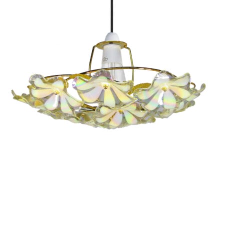 12 Flower Acrylic Uplighter White on Chrome