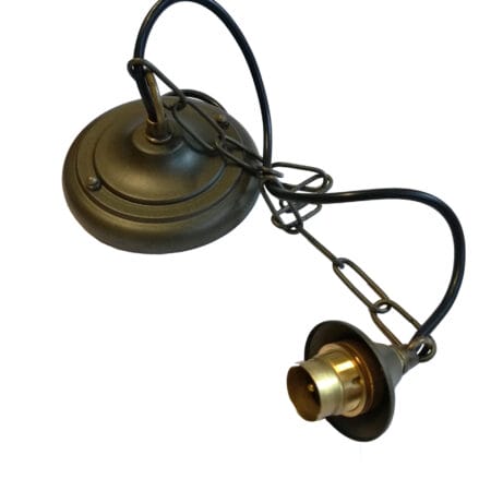 Antique Brass Pendant set for Tiffany Shades Ceiling Rose, 150cm Chain/Wire, Brass Bulb Holder Set