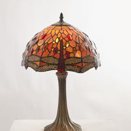 Traditional Orange Dragonfly Table lamp