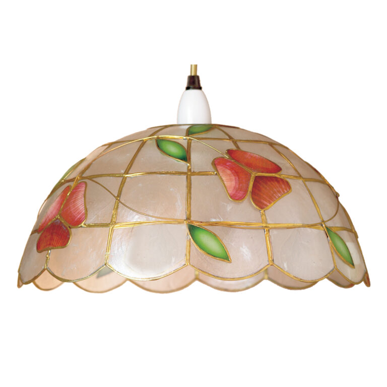 Half Ball Red Flower Pendant Lampshade