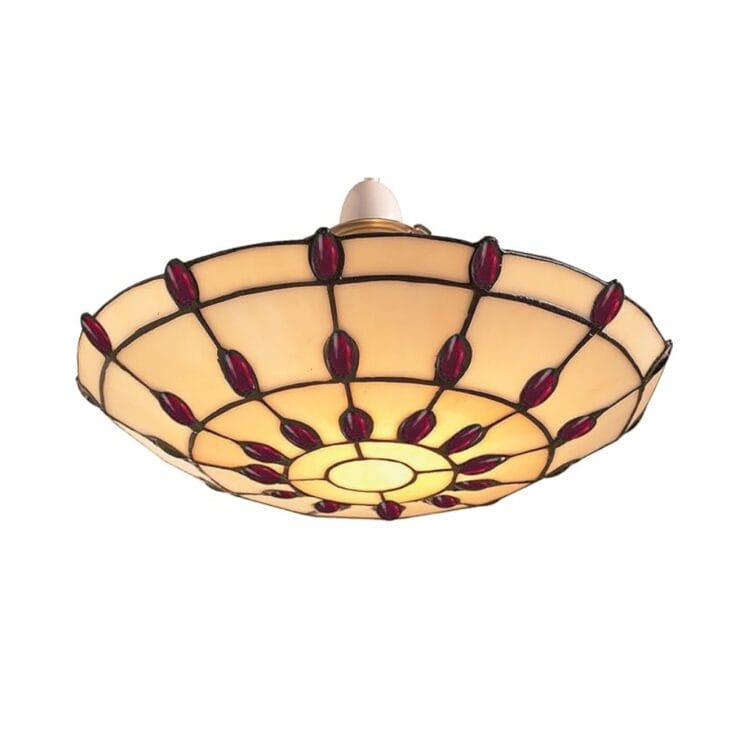 30cm Stained Glass Red Jewelled Easyfit Uplighter