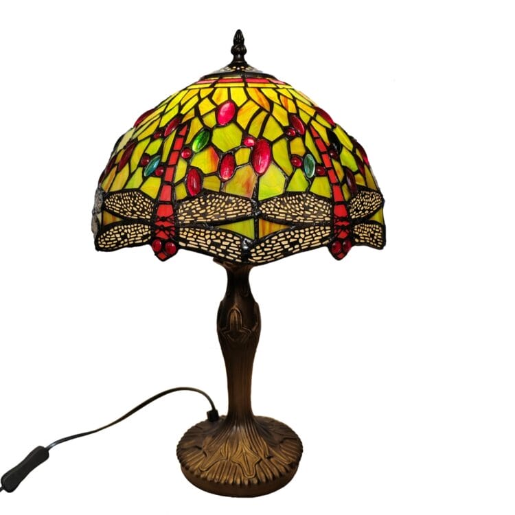 Green and Red Dragonfly Table Lamp