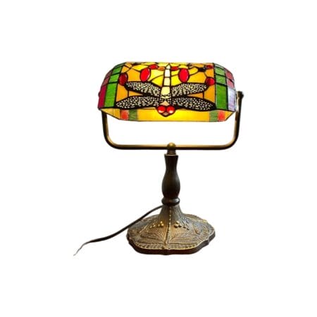 Tiffany Style Dragonfly Bankers Lamp for Offices, Bedrooms, Living Rooms, Pubs, Hotels
